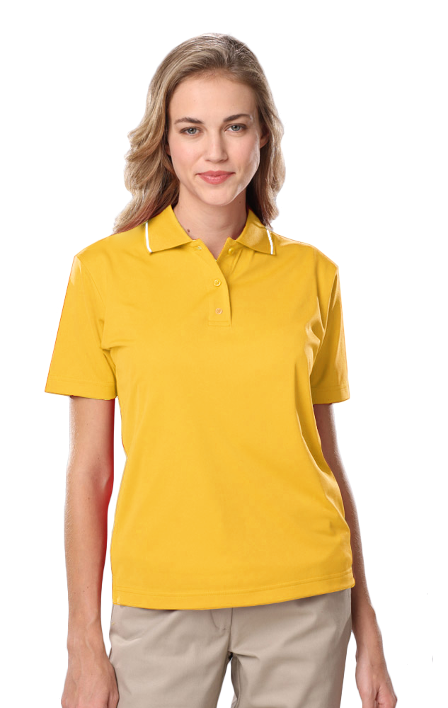 Blue Generation Ladies' s Striped Trim Value Polo-BG6301