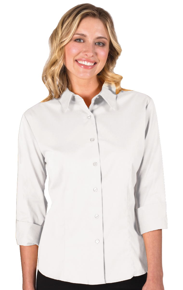 Camisa de sarga fina con mangas 3/4 para mujer de Blue Generation