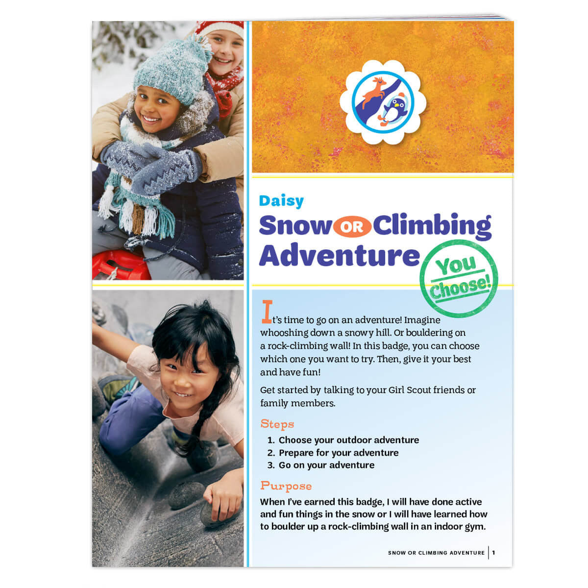 Daisy Snow Or Climbing Adventure Badge Requirements