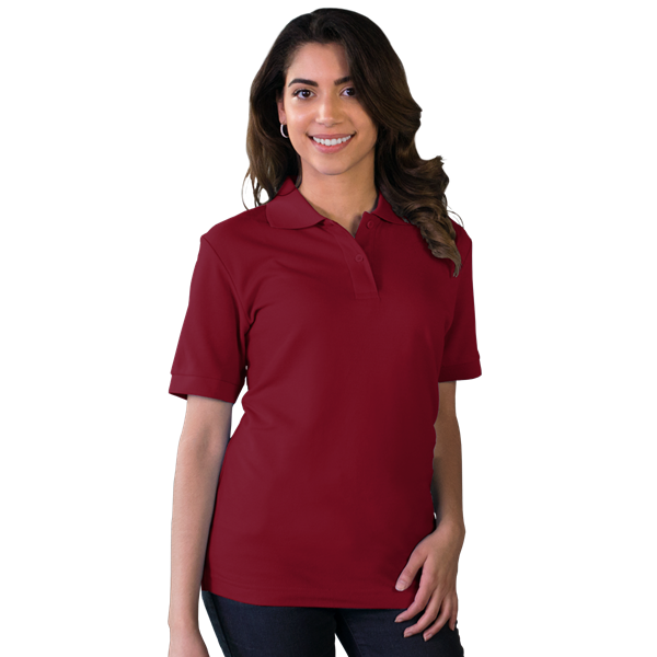 Blue Generation BG6500 Ladies' Soft Touch S/S Pique Polo, Burgundy, X-Large - (Clearance)