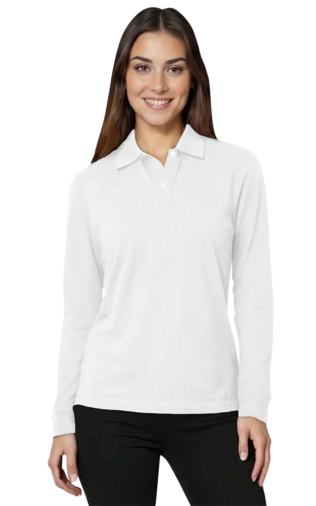 Blue Generation Ladies' Soft Touch L/S Pique Polo-BG6502