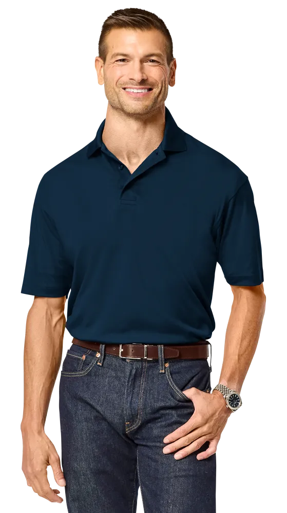 Blue Generation Men’s Recycled Knit Polo-BG7008 -Light Blue