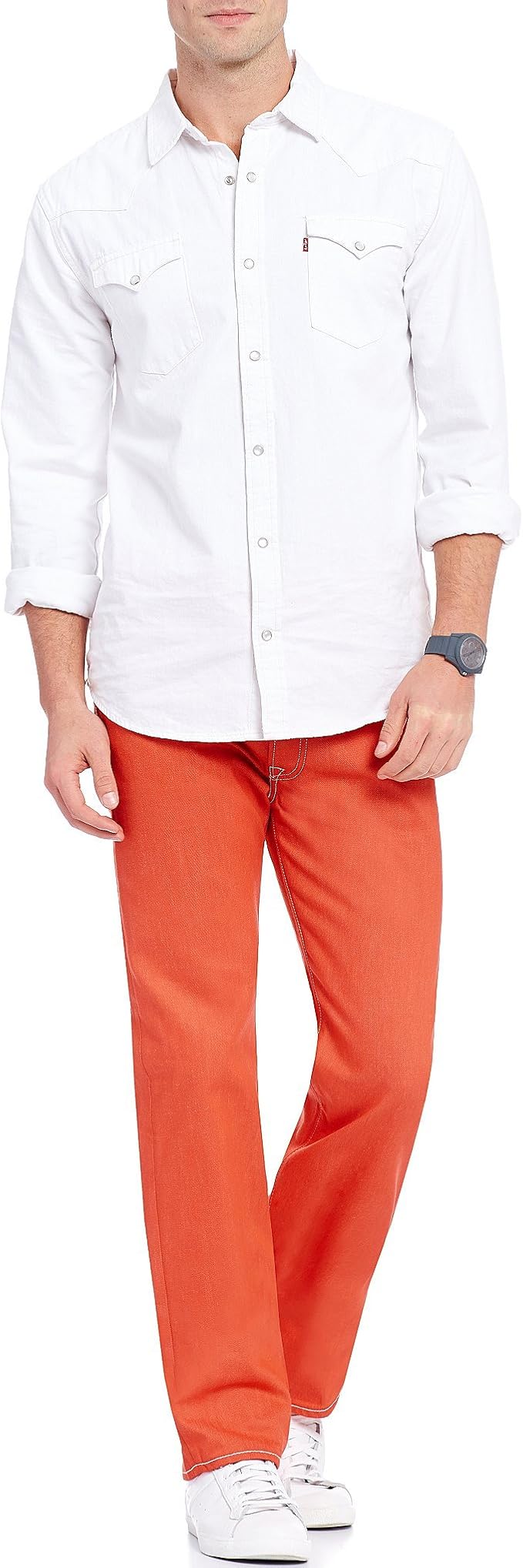 Discontinued Levi's Men's 501 Original Shrink-to-Fit Jeans Coral 00501-2405