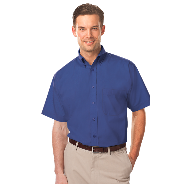 Blue Generation BG7210S Men's Value Poplin S/S Shirt, Royal, XLarge (Clearance)