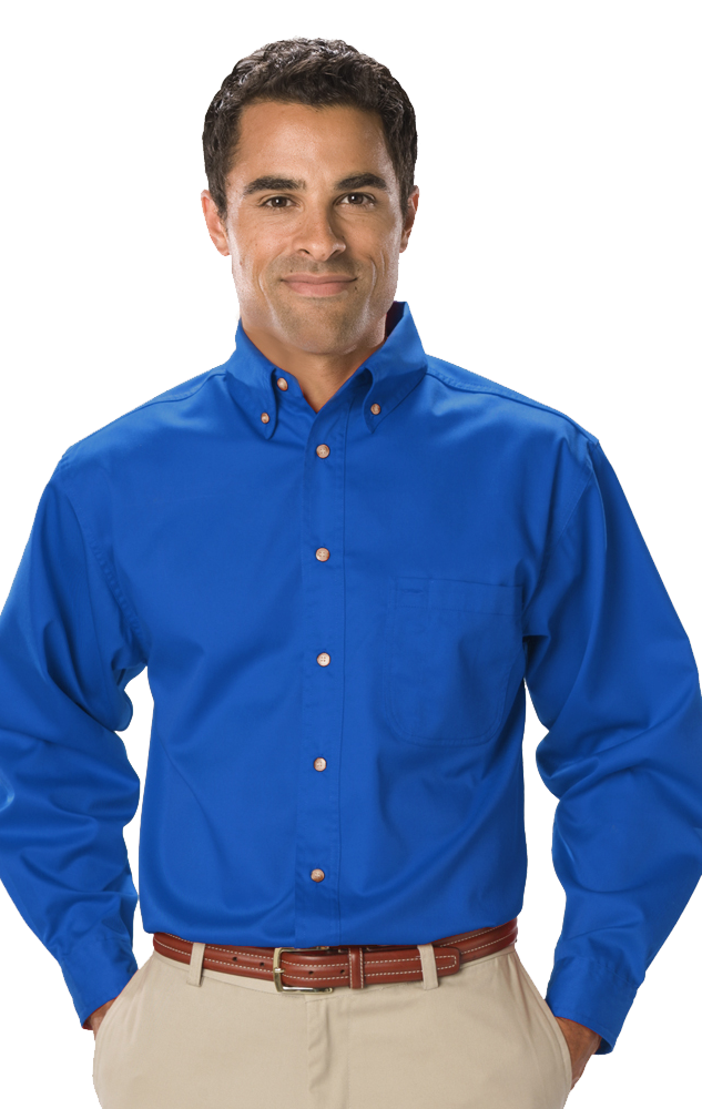 Blue Generation BG7217 Men's Teflon Twill L/S Shirt, Turquoise, Small (Clearance)
