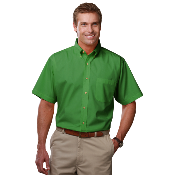 Blue Generation BG7217S Men's Teflon Twill S/S Shirt, Kelly, 2XLarge, (Clearance)