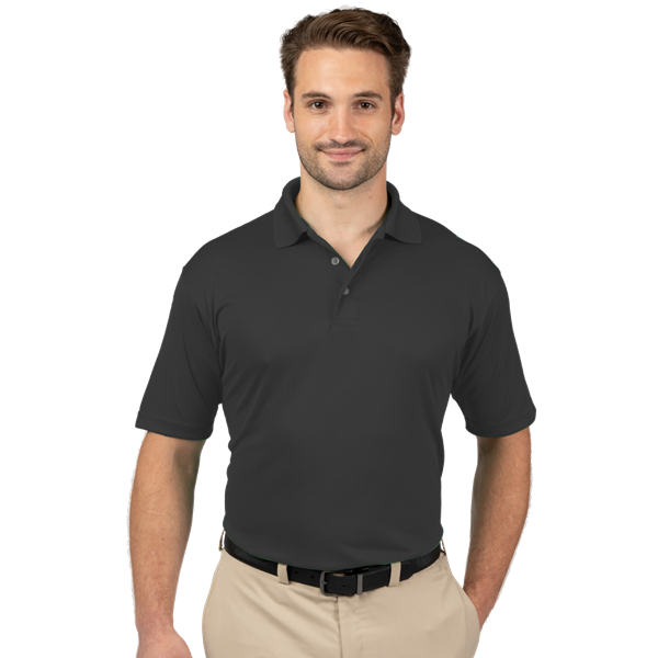 Blue Generation BG7219 Men's Wicking S/S Polo, Black, 2X-Large (Clearance)