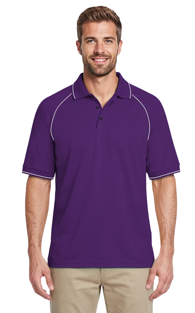 Blue Generation Men's Wicking Contrast Piping Polo-BG7220 - Basics Clothing Store
