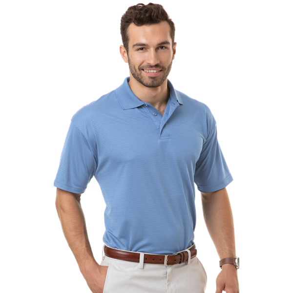 Blue Generation Adult Tonal Stripe Wicking Polo - BG7227C Clearance - Light Blue (5XL, 6XL)