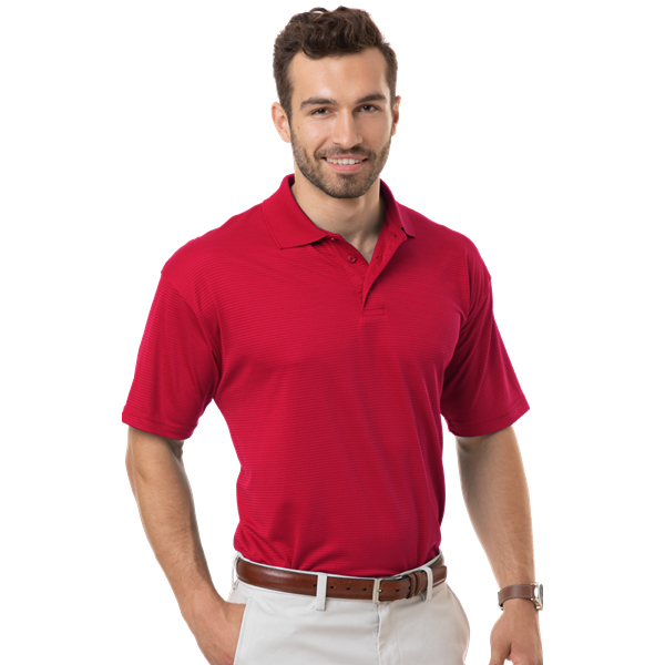 Blue Generation Adult Tonal Stripe Wicking Polo - BG7227C Clearance - Red (4XL, 5XL, 6XL)