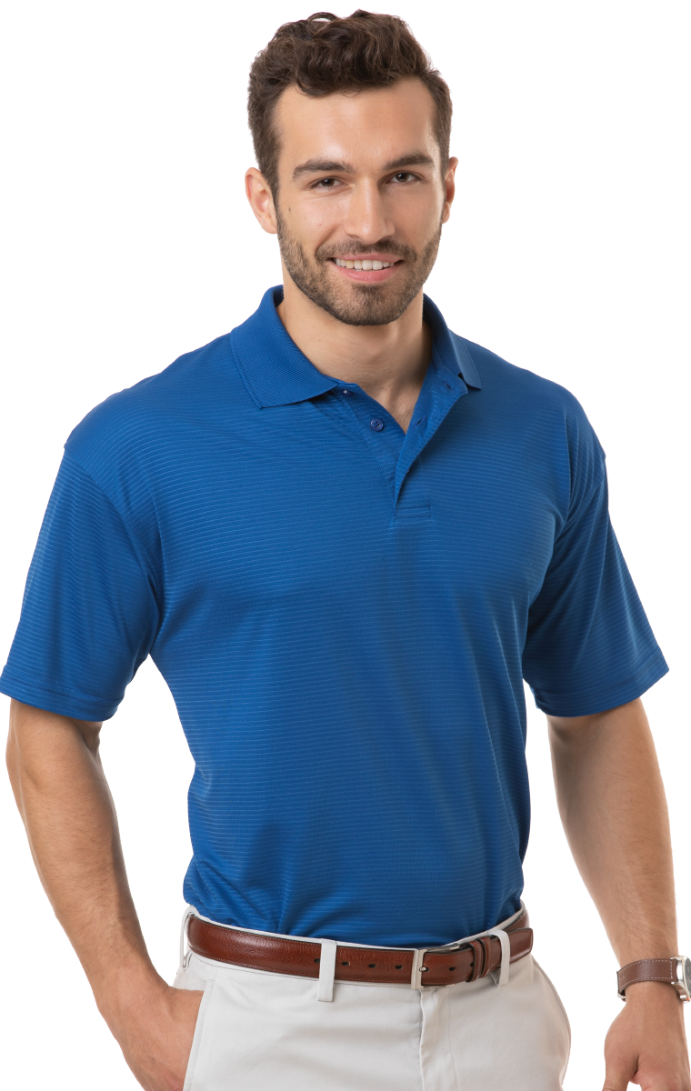 Blue Generation Adult Tonal Stripe Wicking S/S Polo