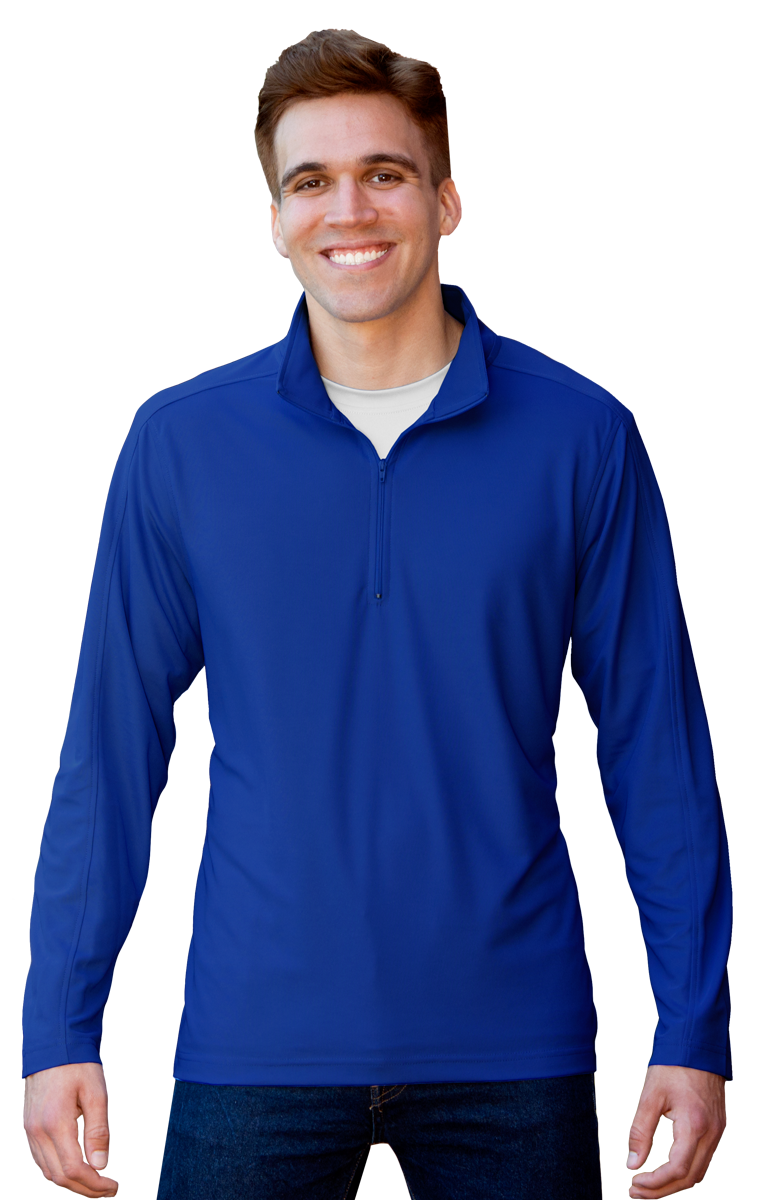 Blue Generation Men's Wicking Solid 1/4 Zip L/S Pullover