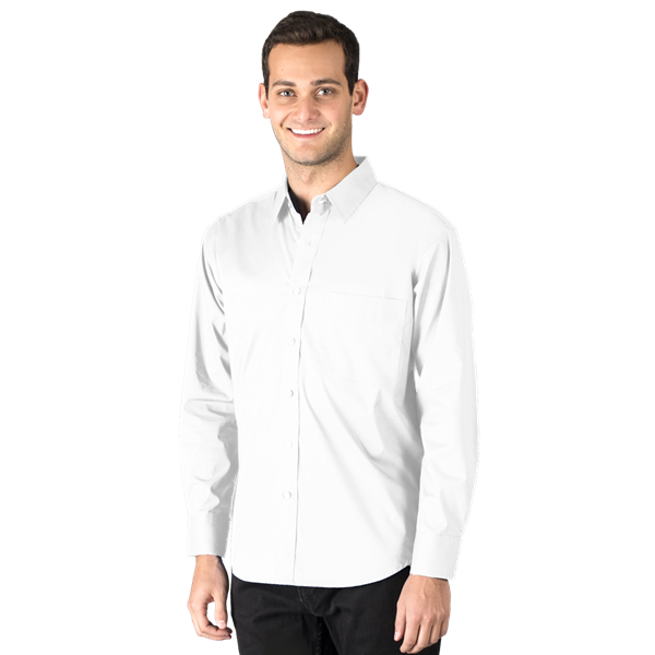 Blue Generation BG7268 Men's Superblend Untucked L/S Shirt, White, 2XLarge (Clearance)
