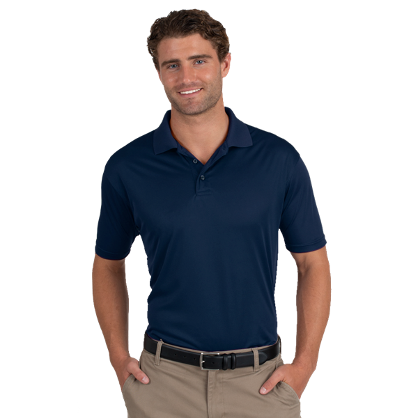 Blue Generation BG7300 Men's Titan Value Wicking S/S Polo, Navy, Large (Clearance)