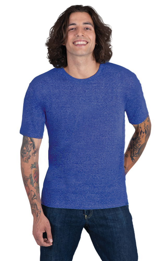 Blue Generation Adult Short-Sleeve Crew Neck Triblend T-Shirt-BG7306