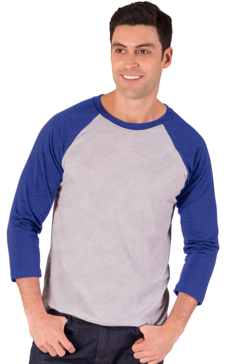 Blue Generation Adult 3/4 Sleeve Triblend Baseball T-Shirt-BG7307
