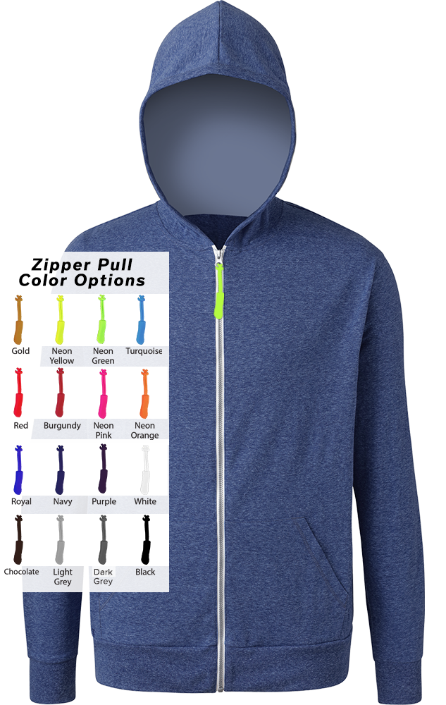 Blue Generation Custom Zipper Pull Triblend Hoodie-BG7308B