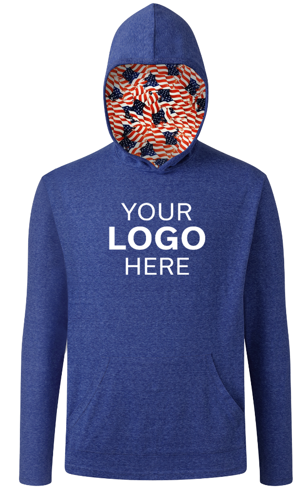 Blue Generation Americana Adult Triblend Pullover Hoodie-47.50 47.50 47.50 47.50 47.50 49.50 53.50 55.50