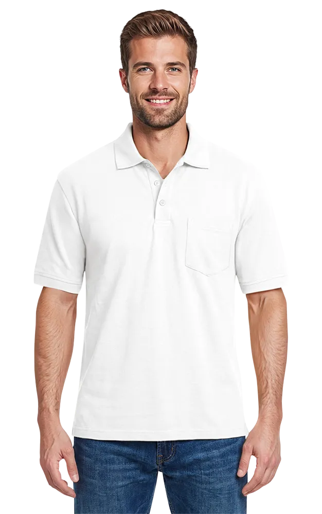 Blue Generation Adult Soft Touch Short-Sleeve Pocket Polo-BG7501