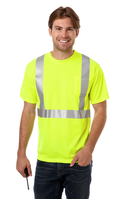 Adult Hi-Visibility Tee with Reflective Tape