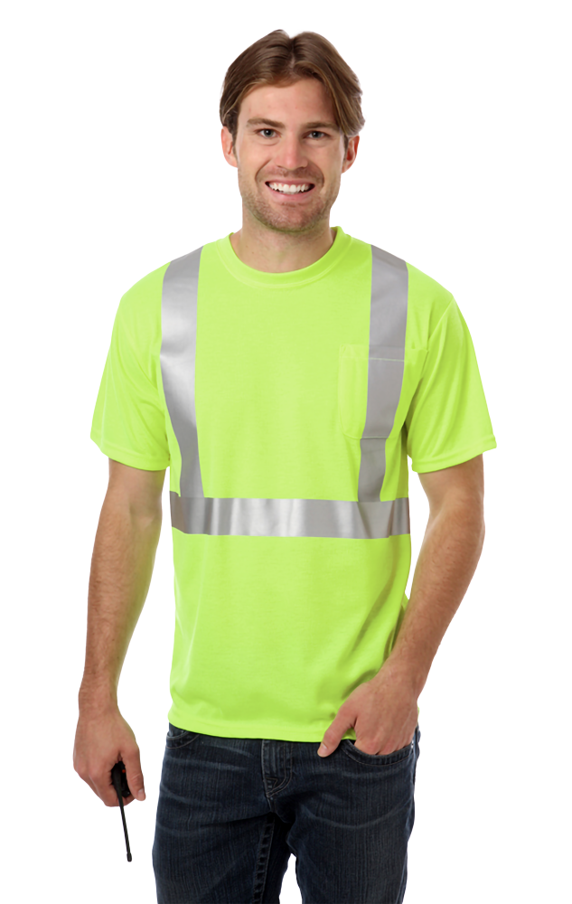 Blue Generation Adult Hi-Visibility Tee with Reflective Tape-BG7511