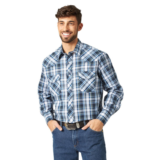 Wrangler® Sport Western Snap Shirt - Long Sleeves (Regular Sizes) - Plaid