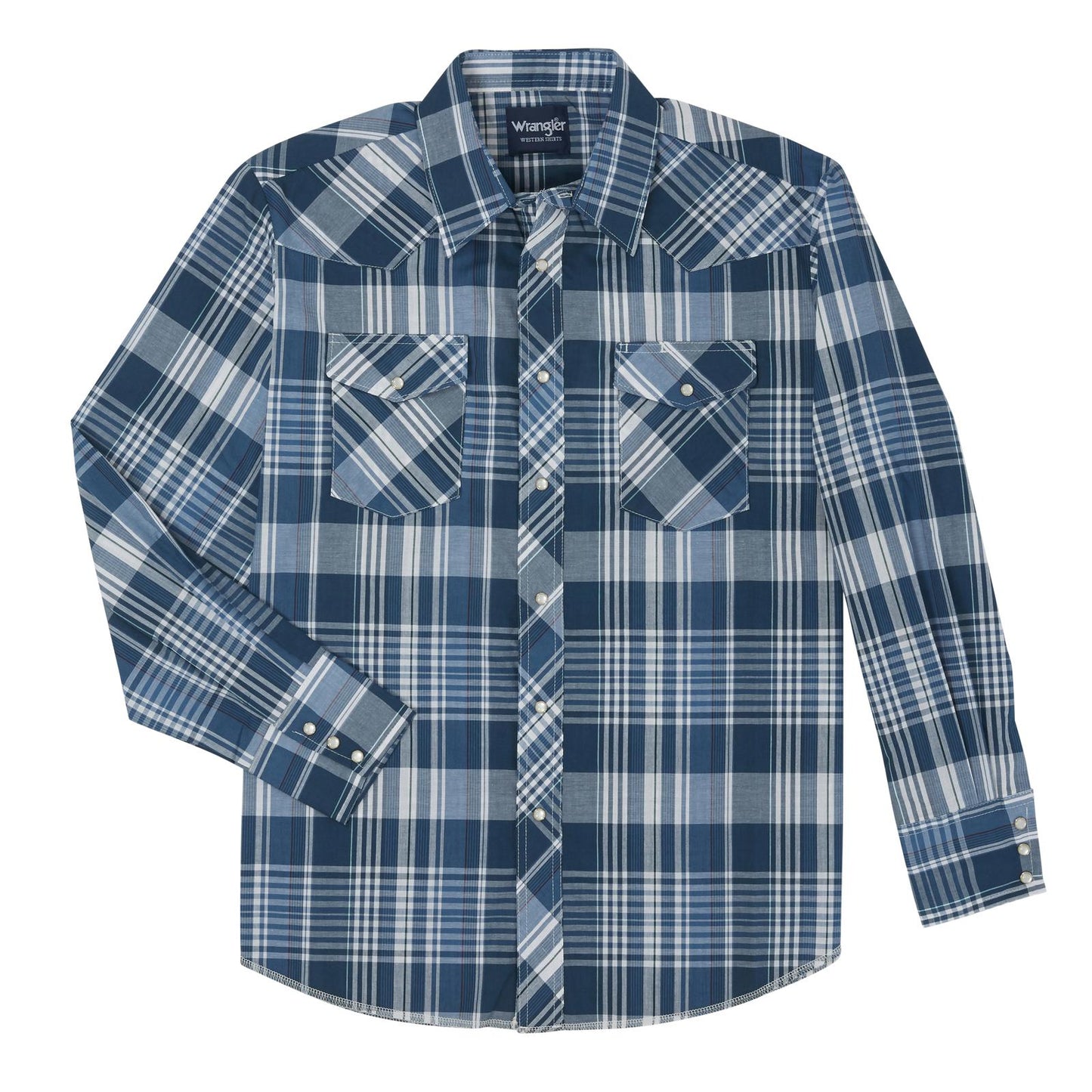 Wrangler® Sport Western Snap Shirt - Long Sleeves (Regular Sizes) - Plaid
