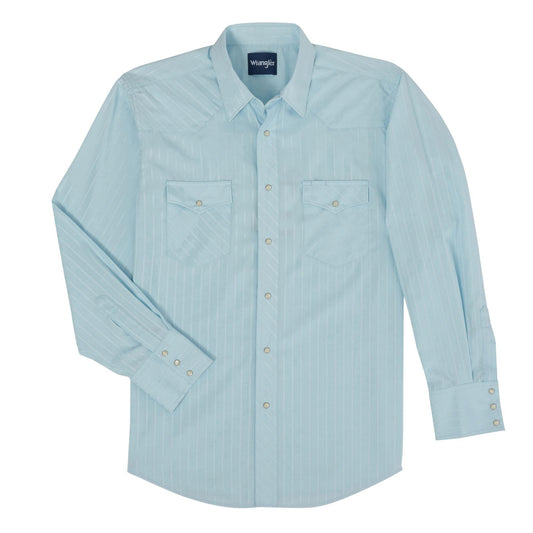 Wrangler® Sport Western Snap Shirt - Blue