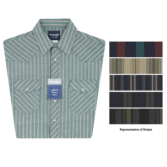 Wrangler® Sport Western Snap Shirt - Short Sleeves (Regular Sizes) - Stripe