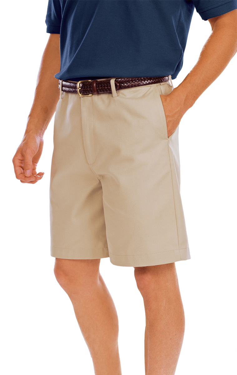 Blue Generation Men's Scotchgard Twill Flat Front Short-BG8002S