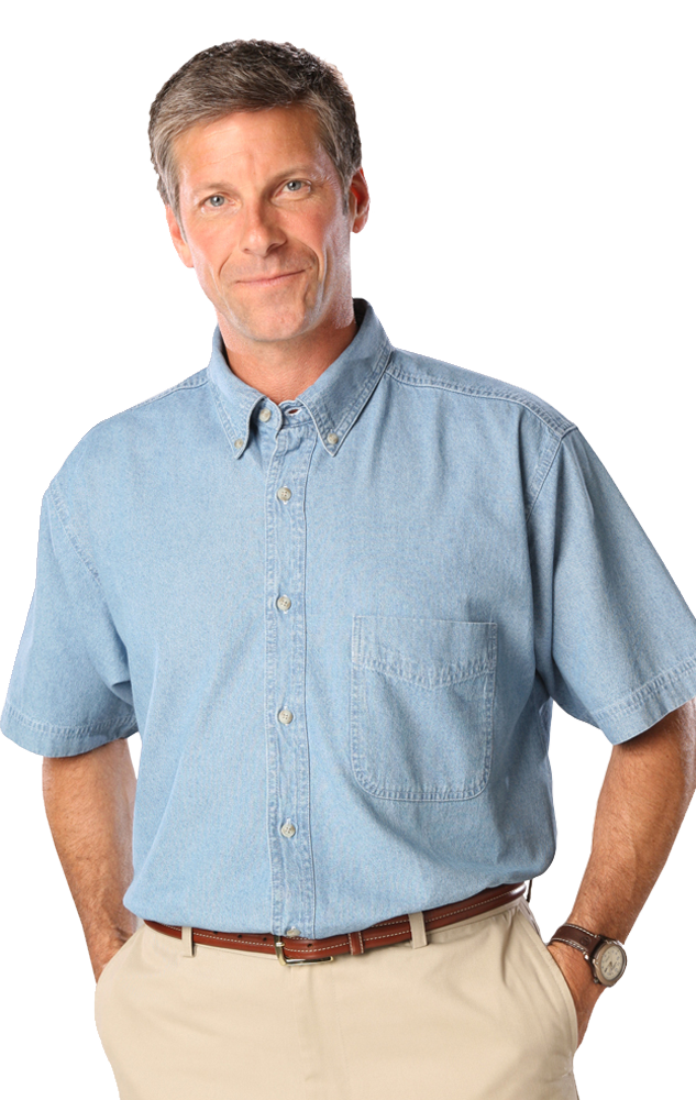Blue Generation Men's 100% Cotton Denim S/S Shirt