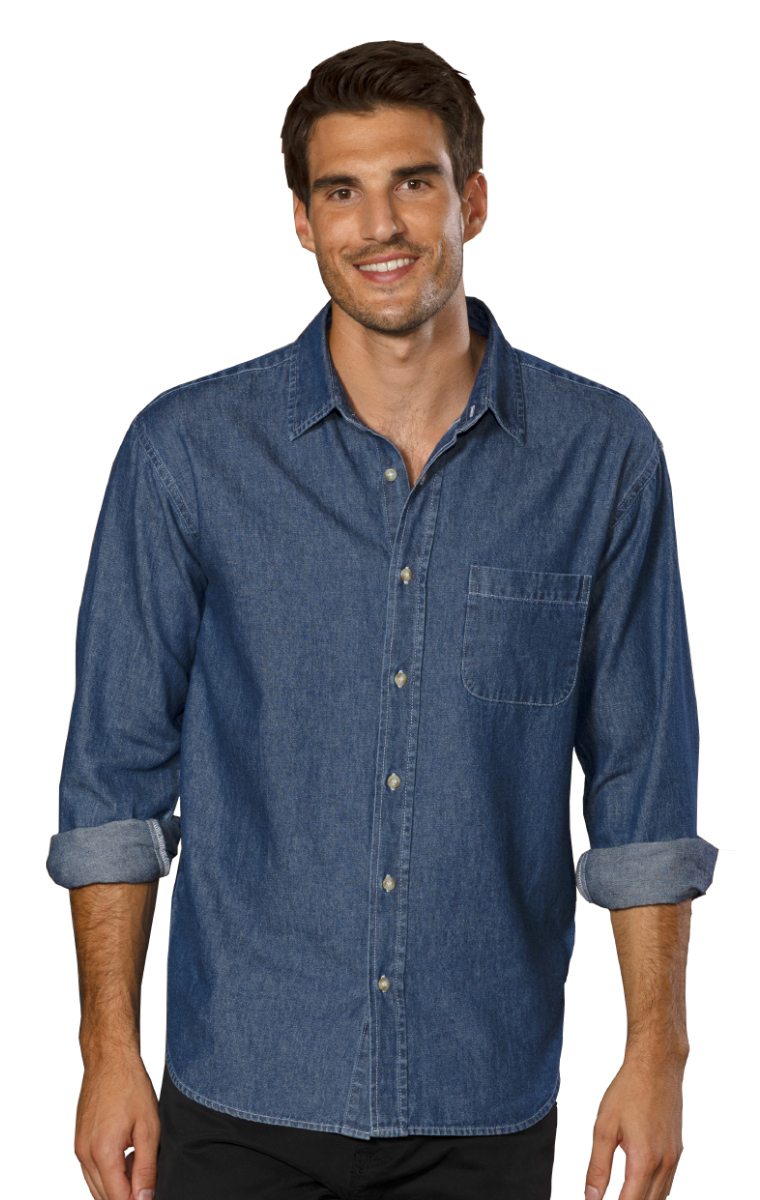 Blue Generation BG8207 Men’s Untucked Denim L/S Shirt, Vintage Blue Denim, Medium (Clearance)