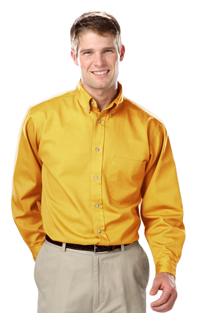 Blue Generation Men's L/S 100% cotton twill Shirt-BG8213