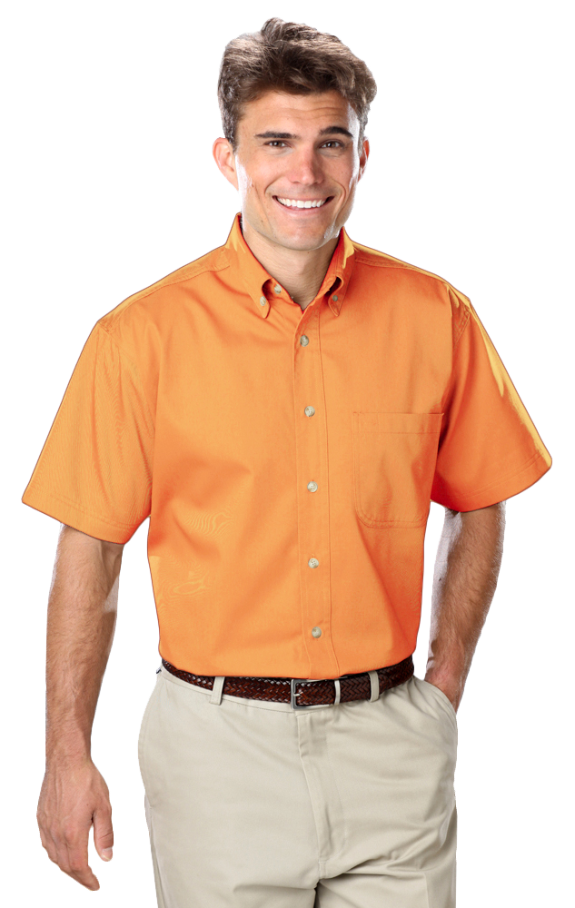 Blue Generation Men's S/S 100% Cotton Twill Shirt-BG8213S