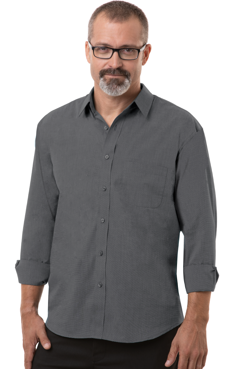 Blue Generation Men's L/S Untucked Fit Crossweave-BG8216