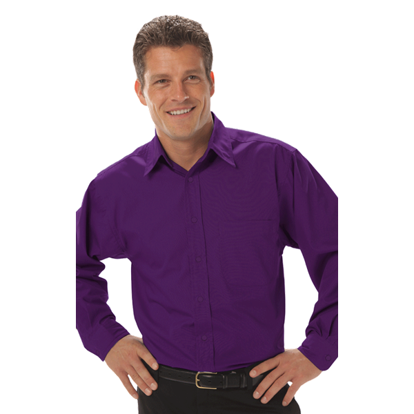 Blue Generation BG8330 Men's Fine Line Twill L/S Shirt, Purple, XLarge (Clearance)
