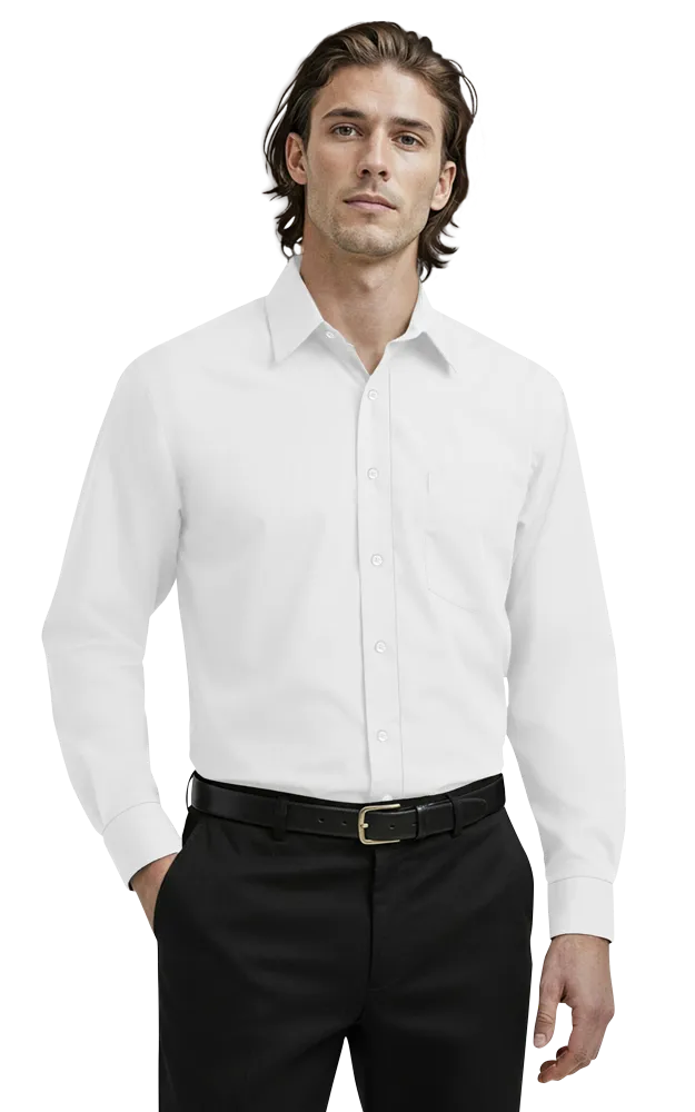Blue Generation Men's L/S Fine Line Twill Shirt-BG8330