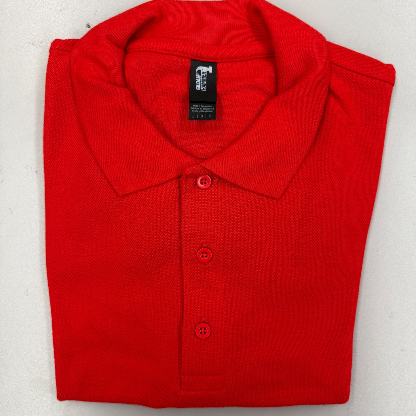 Gildan Hammer Polo Shirt, Clearance (Red, Large)