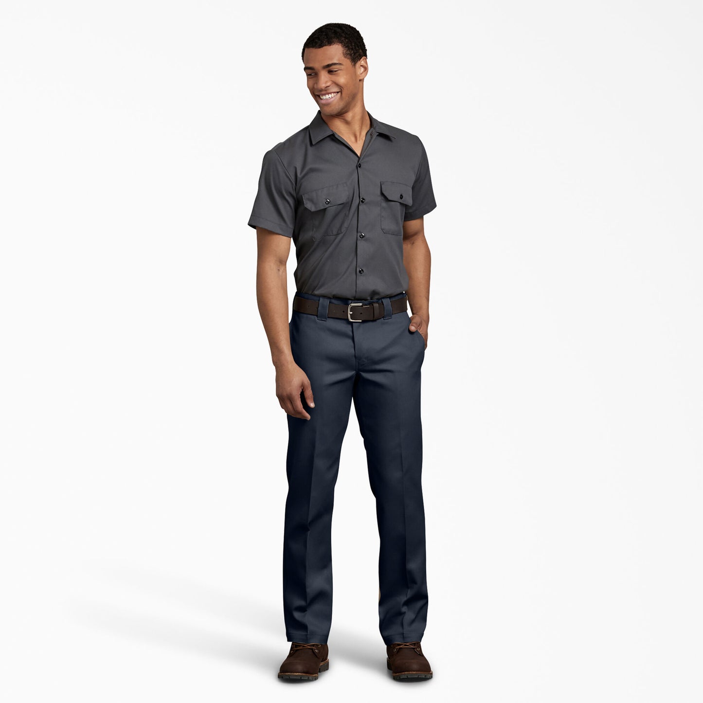 Pantalones de trabajo Dickies de corte ajustado y pierna recta, azul marino oscuro (873F)