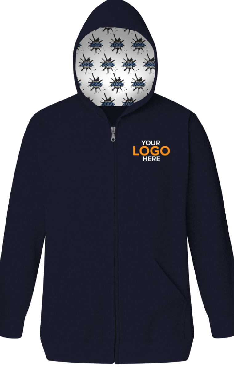 Blue Generation Your Logo Here Adult Zip Front Hoodie-BG9304ZH