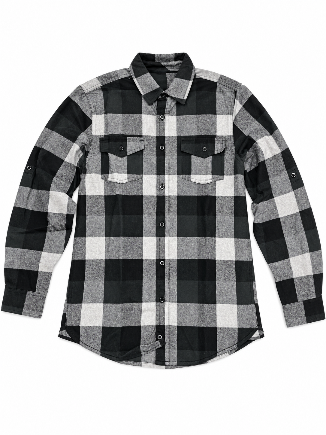 Burnside B8210 - Burnside Men's Black Plaid Long Sleeve Flannel Shirt - B8210 (Black)