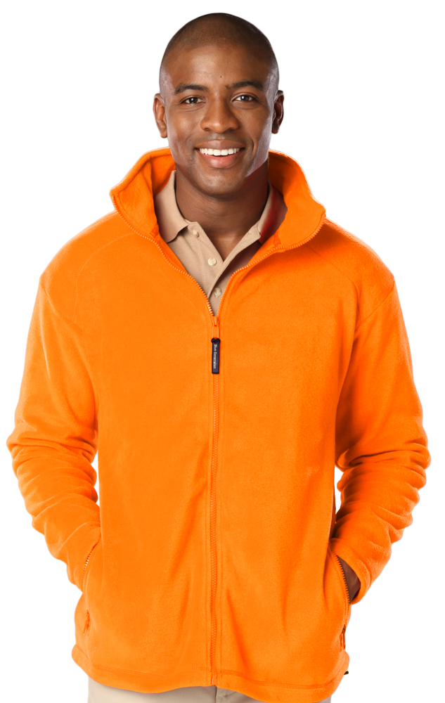 Blue Generation Men's Micro Fleece Full Zip Jacket-BG9951C- Clearance - Polar Orange - S -4X -5X -6X