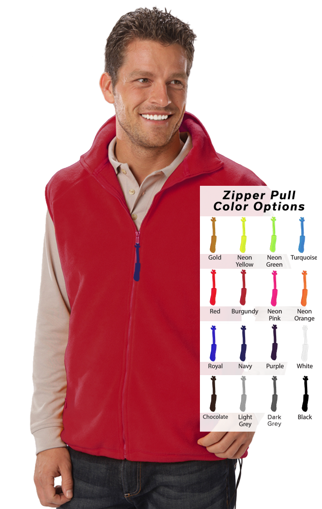 Blue Generation Custom Zipper Pull Polar Fleece Vest-BG9953B