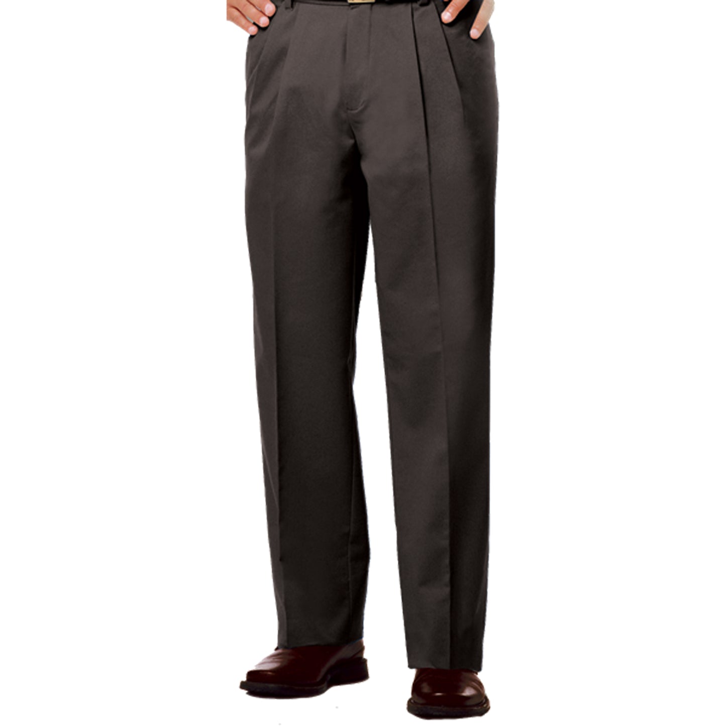 Blue Generation Men's Scotchgard Twill Pleated Front Pants, Black, 28W x 34L, Clearance - Basics Clothing Store