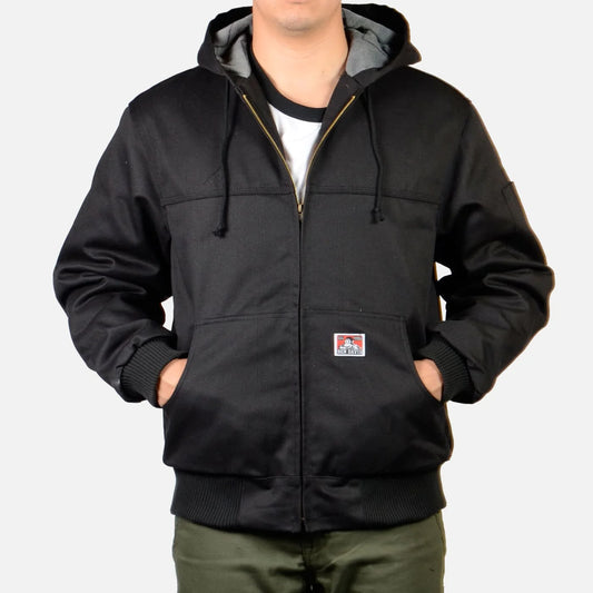 Ben Davis Hooded Jacket, Front Zipper - Black - (344)