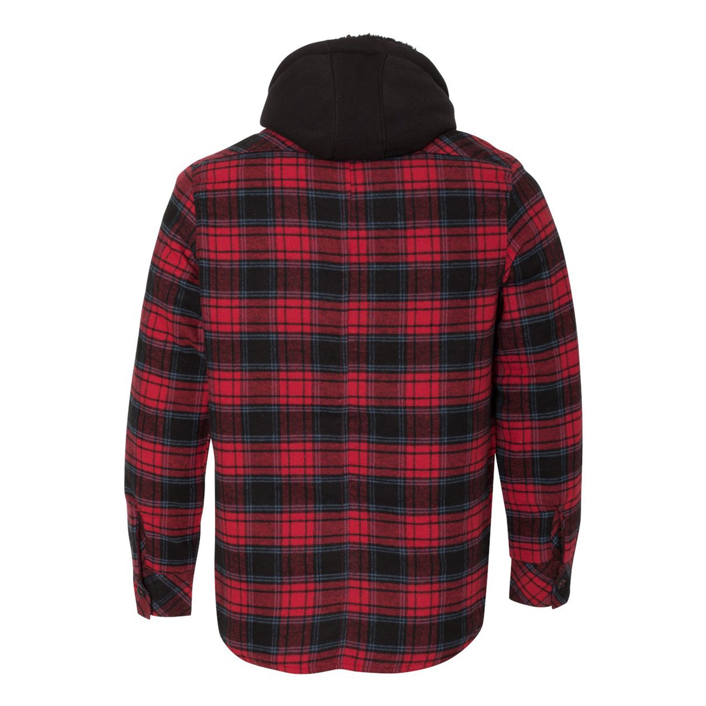 Burnside Men's B8620 Flannel Hooded Zip Up Jacket, Red