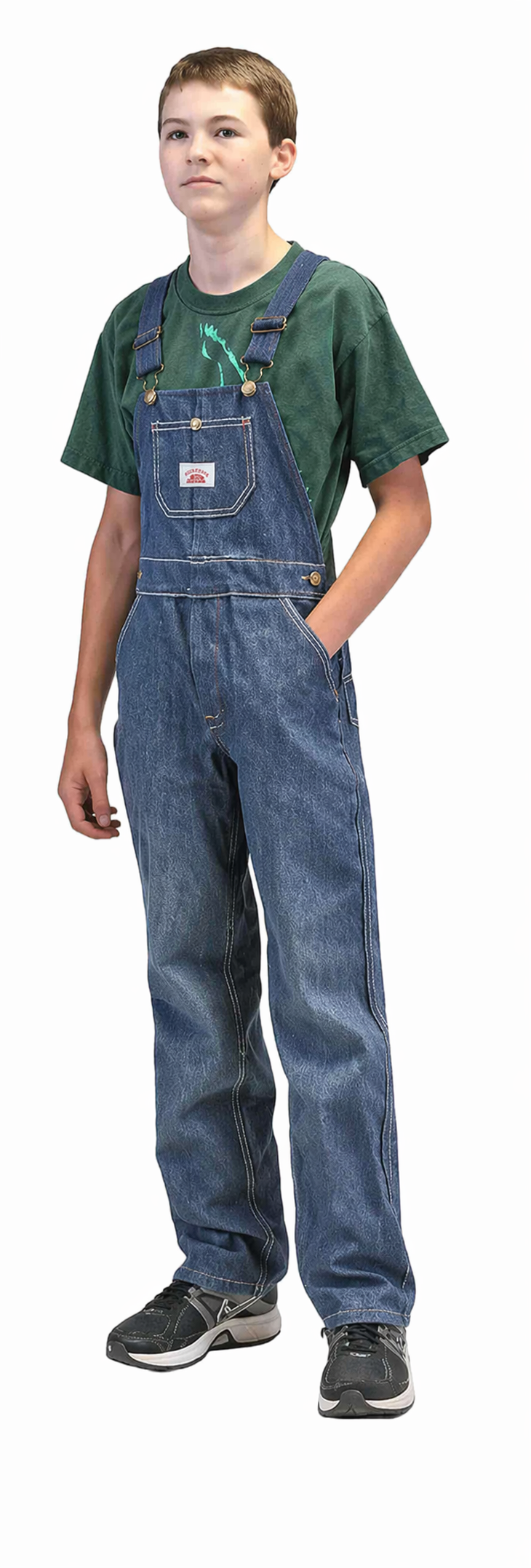 Round House #9 青年蓝色牛仔背带裤