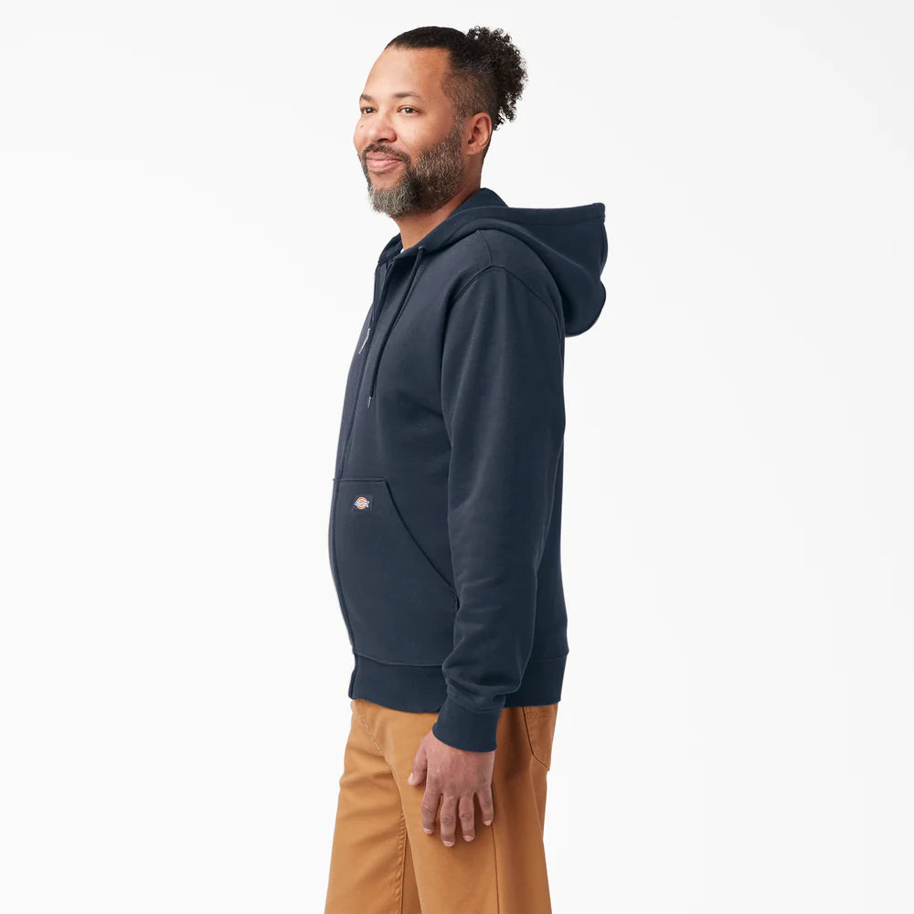 DICKIES MENS MIDWEIGHT FULL ZIP FLEECE HOODIE-TW291-DN(Dark Navy)