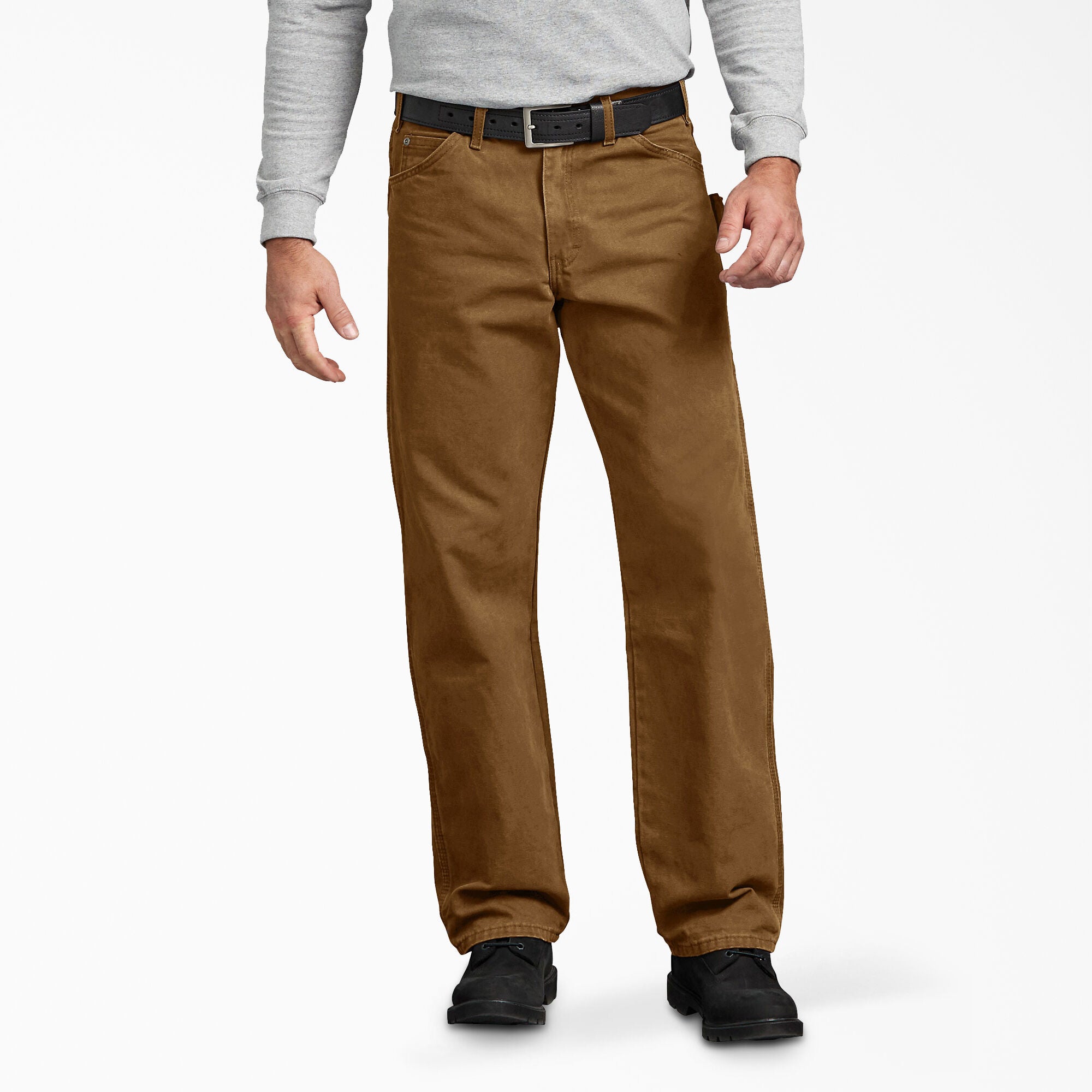 Dickies Men's Sanded Duck Carpenter Pants - Rinsed Brown Duck