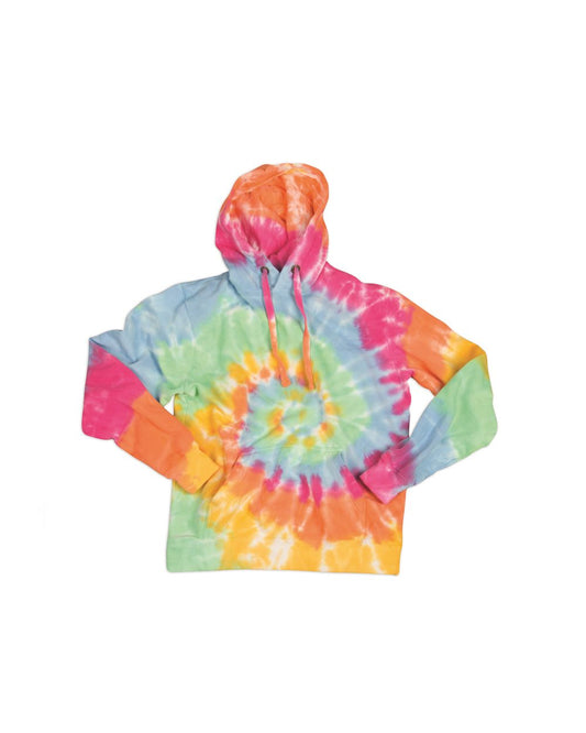 Dyenomite Multi-Color Spiral Tie-Dyed Hooded Sweatshirt